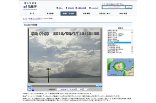 気象庁・火山カメラがとらえた厳戒態勢が続く鹿児島・桜島の最新映像 画像