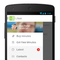 「Libon」アプリの画面イメージ　メニュー画面