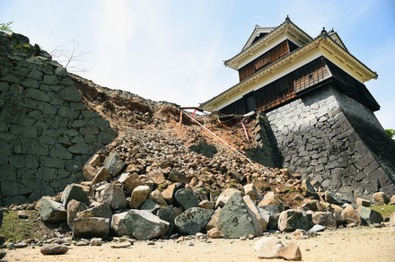 地震による被害が出ている熊本城 (C)GettyImages