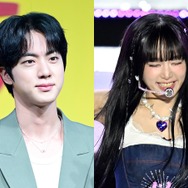 身長差にキュン…BTS・JIN、元K-POP女性アイドルとのペアルック2SHOTが話題!?【PHOTO】