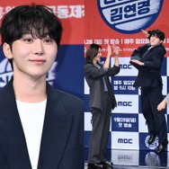 身長差に胸キュン？SEVENTEEN・スングァン、元バレー選手と笑い誘うポーズ！新バラエティ制作発表会に登場