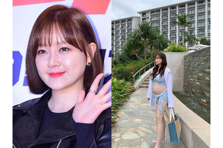 スイムウェア姿で“Dライン”を堂々披露…元K-POPアイドル、沖縄での近況写真に注目 画像