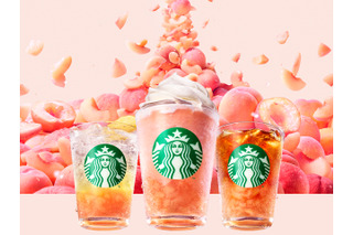 スターバックス、桃づくしの新商品発売！フラペ、ソーダ、ティーの3種が24日より登場 画像