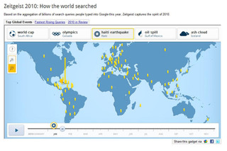 米グーグル、世界の2010年急上昇検索ランキング 画像