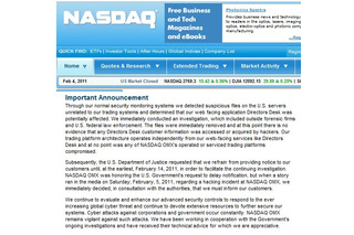 米NASDAQ、システムがハッキングされた可能性を公表 画像