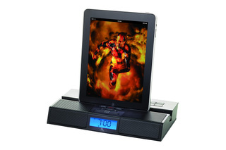 米Audiovox製のiPad 2対応アラーム機能搭載クロックスピーカー 画像