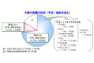 今夏の節電活動、「限界がある」との企業も 画像