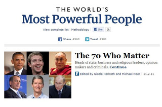 「Facebook」マーク・ザッカーバーグ9位……米フォーブス誌「世界で最も力のある70人」発表 画像