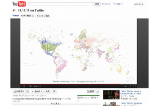 Twitter、「2011年11月11日11時11分のツイート」を視覚化した動画を公開 画像