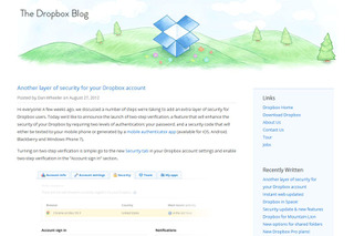 Dropbox、ユーザー情報の流出受け、セキュリティを強化 画像