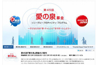 銀座ソニービルで「愛の泉募金」イベント開催…ワンクリック募金も受付中 画像