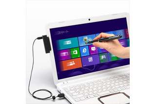 ディスプレイがタッチ非対応のWindows 8搭載パソコンで疑似的にペン入力できるタッチペン 画像