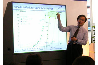 [N+I 2002 Tokyo] アッカの12Mbpsサービスは現行8Mサービス並の料金に？ − アッカ・ネットワークス 鴨下氏が今後のDSL/FTTH戦略を語る 画像