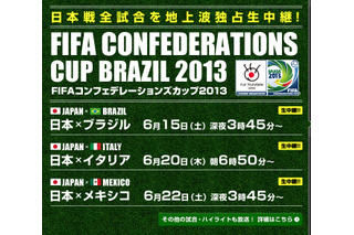 日本代表、コンフェデ杯ブラジル戦は日本時間16日早朝4時開始……アプリでダイジェストも配信 画像