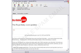 英王室ロイヤルベビー誕生に便乗したスパムメール攻撃が急拡大 画像
