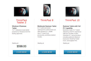 未発表のタブレット「ThinkPad 10」、レノボ・カナダ版が“フライング掲載” 画像