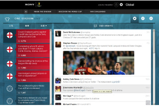 ソニー、W杯の“セカンドスクリーン”に特化したSNSサイト「ONE STADIUM LIVE」公開 画像