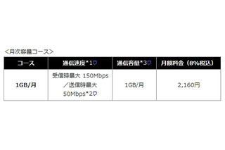 NTT Com、法人向けモバイルデータ通信に1GB/月コースを新設 画像