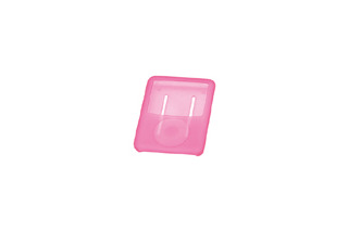 ピンク色のiPod nano用シリコンケース——ストラップ/保護フィルム付き 画像