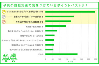 1位は「防犯ブザーなどをすぐ出せるところに」……子どもの防犯対策に関する調査 画像