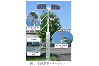防災ステーションとして使えるWi-Fi機能付き防災照明灯を開発……日本電業工作 画像
