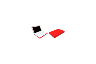 フェイクレザー素材のMacBook用保護ケース——レッド/ブラックの2色カラバリ 画像