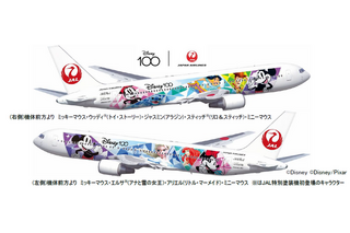 創立100周年記念 特別塗装機「JAL DREAM EXPRESS Disney100」が国内線に就航中、エルサやピクサー作品のキャラクターたちも登場 画像