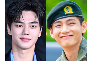 眼福すぎる筋肉イケメンツーショ!BTS・Vがソン・ガンとの記念写真公開、本日(10日)ひと足先に除隊 画像