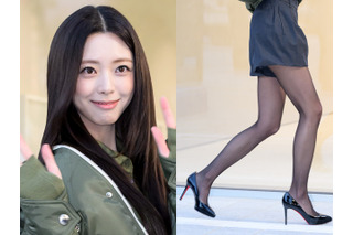 ピンヒール並みに細すぎて心配…ITZY・ユナ、超ミニ丈の脚線美に視線集中「スタイルお化け」【PHOTO】 画像