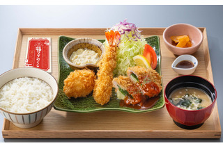 大戸屋、「福アゲ三昧定食」1月8日より数量限定販売！大海老フライ＆豚ヒレかつ＆かにクリームコロッケを一度に味わえる 画像