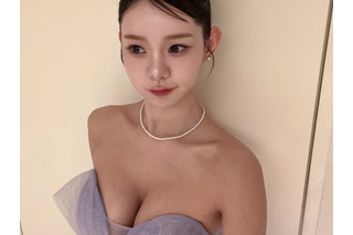 キワドすぎる… “最もグラマラスな韓国芸人”、胸元全開のふわふわドレス姿でサービスSHOT 画像