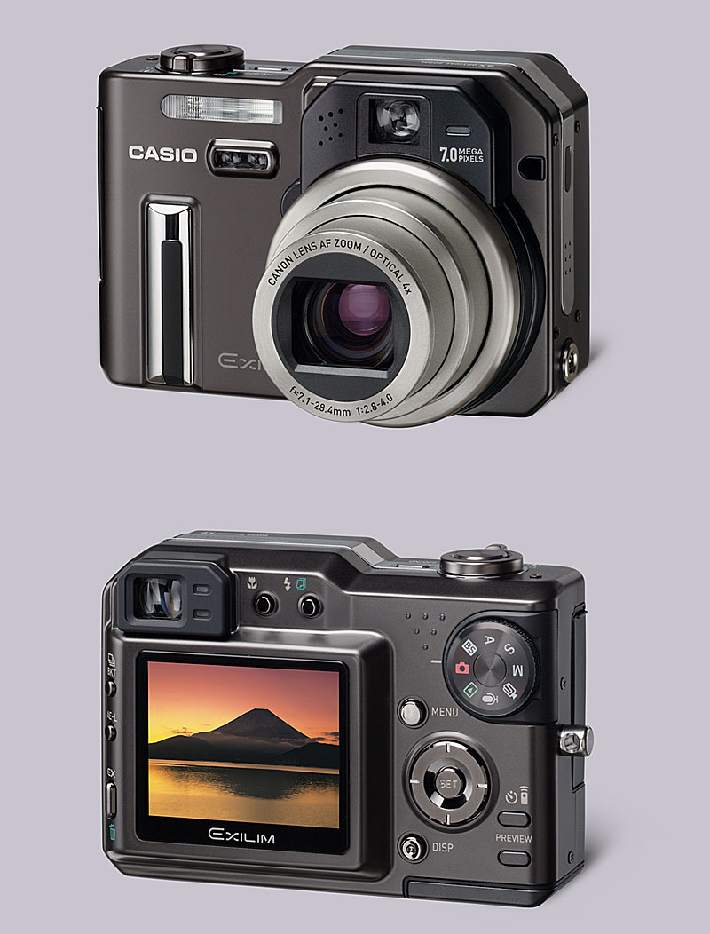 カシオ、EXILIMの最上位シリーズ2機種 720万画素デジカメと500万画素