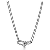 Tiffany HardWear Large Double Link Pendant in White Gold with Pave Diamonds