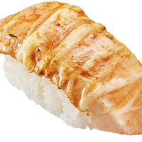 『大切りとろびん長まぐろ浜焼き風』一貫128円（税込140円）
