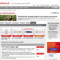 「Java SE Downloads」サイト（画像）