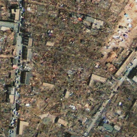 被災後の青海省の衛星画像