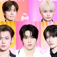 白黒のスーツスタイルで洗練された貴公子に！TXT、「KMA 2026」レッドカーペットに登場