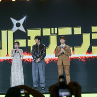 （左から）山田杏奈、山田裕貴、阪元裕吾監督【撮影：平木昌宏】