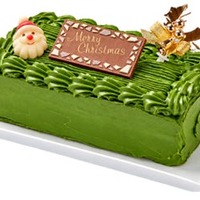 長方形の抹茶クリスマスケーキ