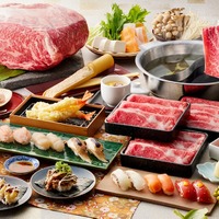 ゆず庵の寿司やしゃぶしゃぶなどの料理