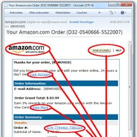 amazon.comの注文確認を偽装したメール