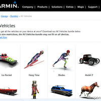本体内にも数種類の自車アイコンがあるほか、GARMINのサイト(http://www8.garmin.com/vehicles/)で自車アイコンをダウンロードすることもできる。