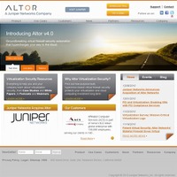 「Altor Networks」サイト（画像）