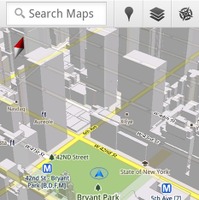 「Google Maps 5.0」の操作画面