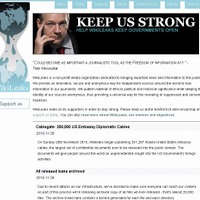現在の「Wikileaks」サイト（画像）