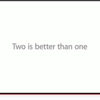 CM終盤に現れる「Two is better than one」