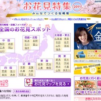 全国約1000ヵ所の開花状況が毎日更新、Yahoo! JAPAN「お花見特集2011」 画像