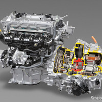トヨタ 写真はエンジンとモーターを組み合わせたプリウスのハイブリッドシステム