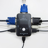 「USB2ポートKVMスイッチボックス」（型番：USBKVMBK）の接続イメージ