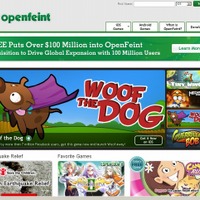 「OpenFeint」社サイト（画像）